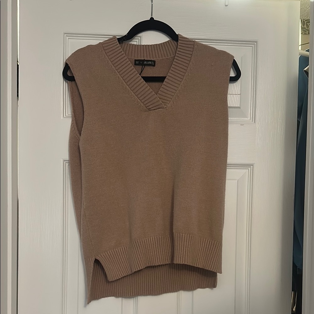 Tan V-Neck Sweater